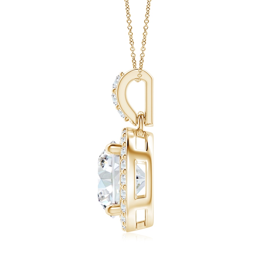 7mm FGVS Lab-Grown Round Diamond Dangle Pendant with Halo in Yellow Gold side 199
