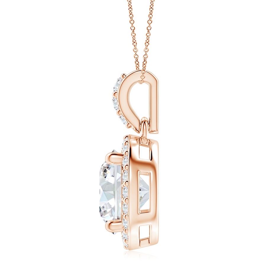 8.1mm FGVS Lab-Grown Round Diamond Dangle Pendant with Halo in Rose Gold side 199