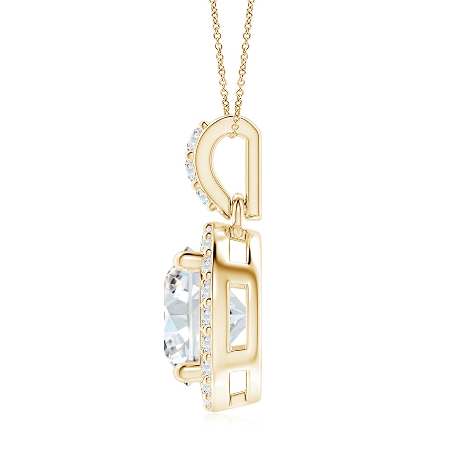 8.1mm FGVS Lab-Grown Round Diamond Dangle Pendant with Halo in Yellow Gold side 199