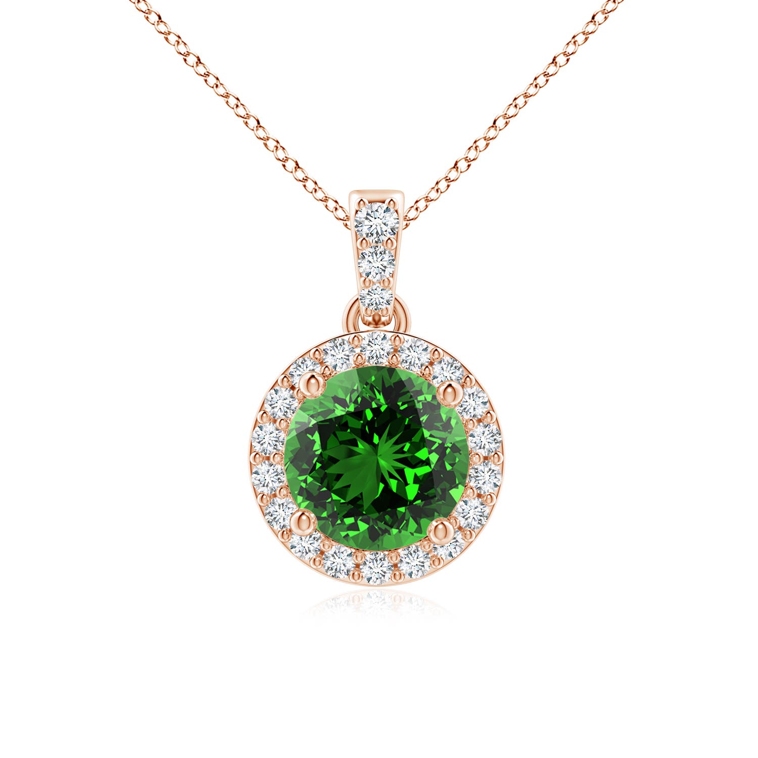 Premium - Lab-Grown Emerald / 0.89 CT / 14 KT Rose Gold