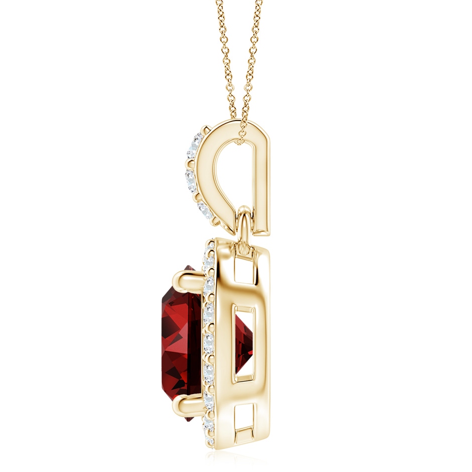 9mm Labgrown Lab-Grown Round Ruby Dangle Pendant with Diamond Halo in Yellow Gold side 199