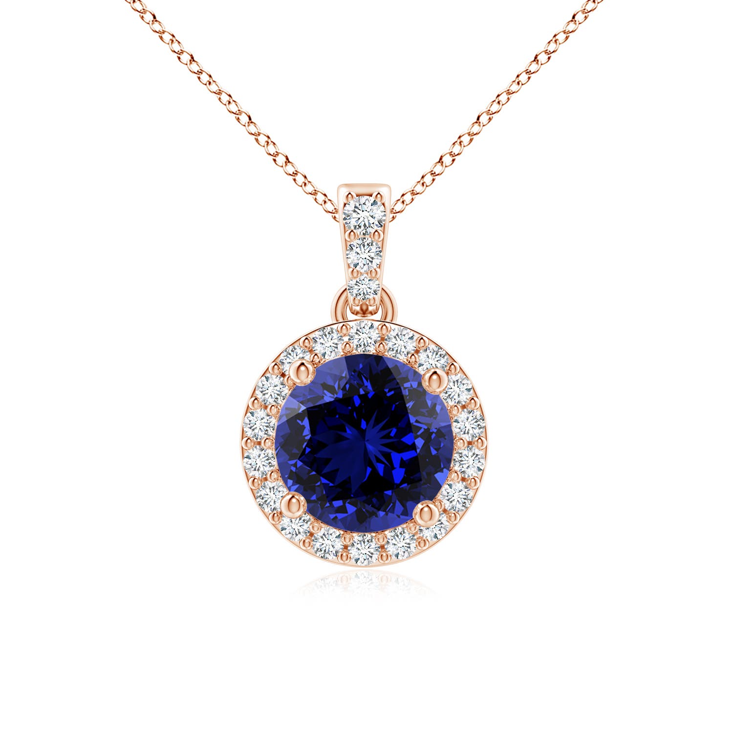 Premium - Lab-Grown Blue Sapphire / 1.14 CT / 14 KT Rose Gold