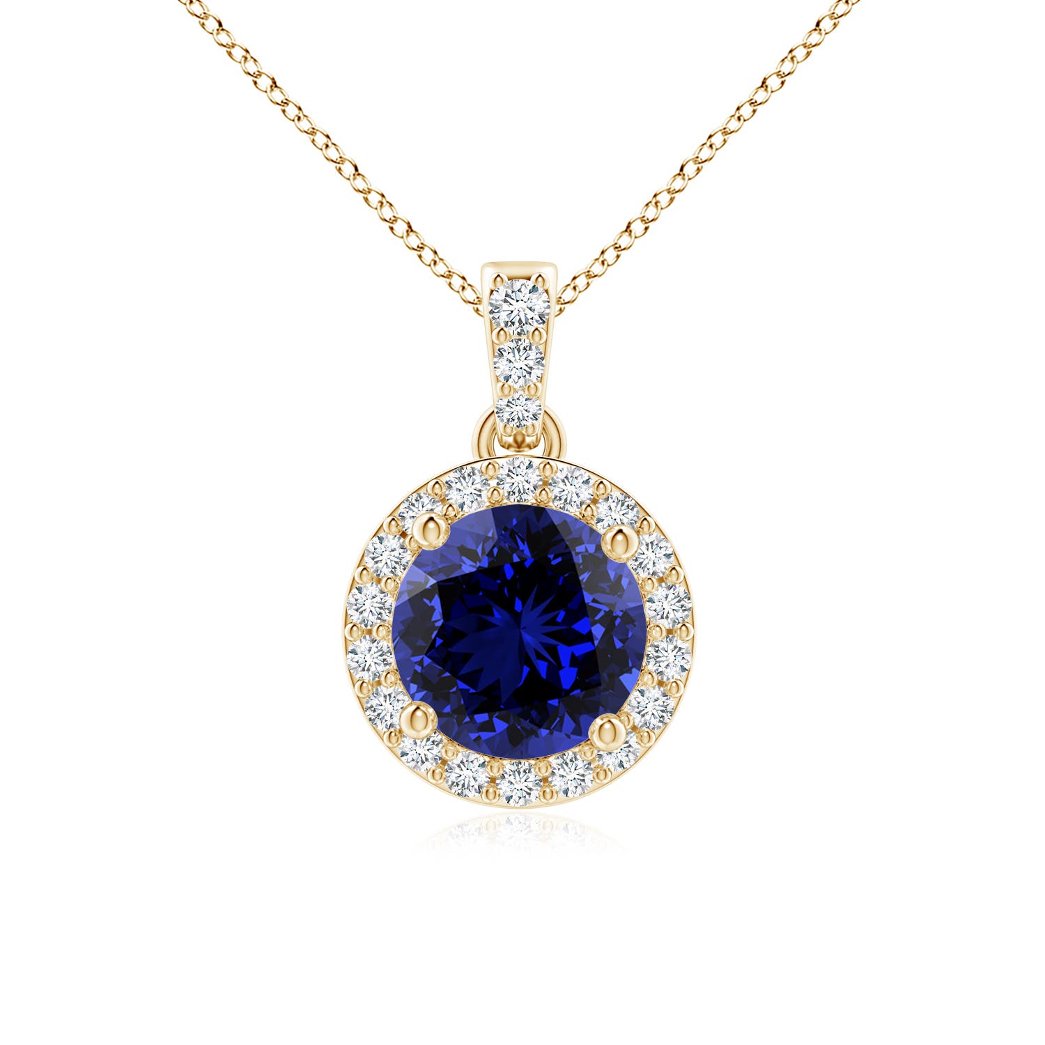 Premium - Lab-Grown Blue Sapphire / 1.14 CT / 14 KT Yellow Gold