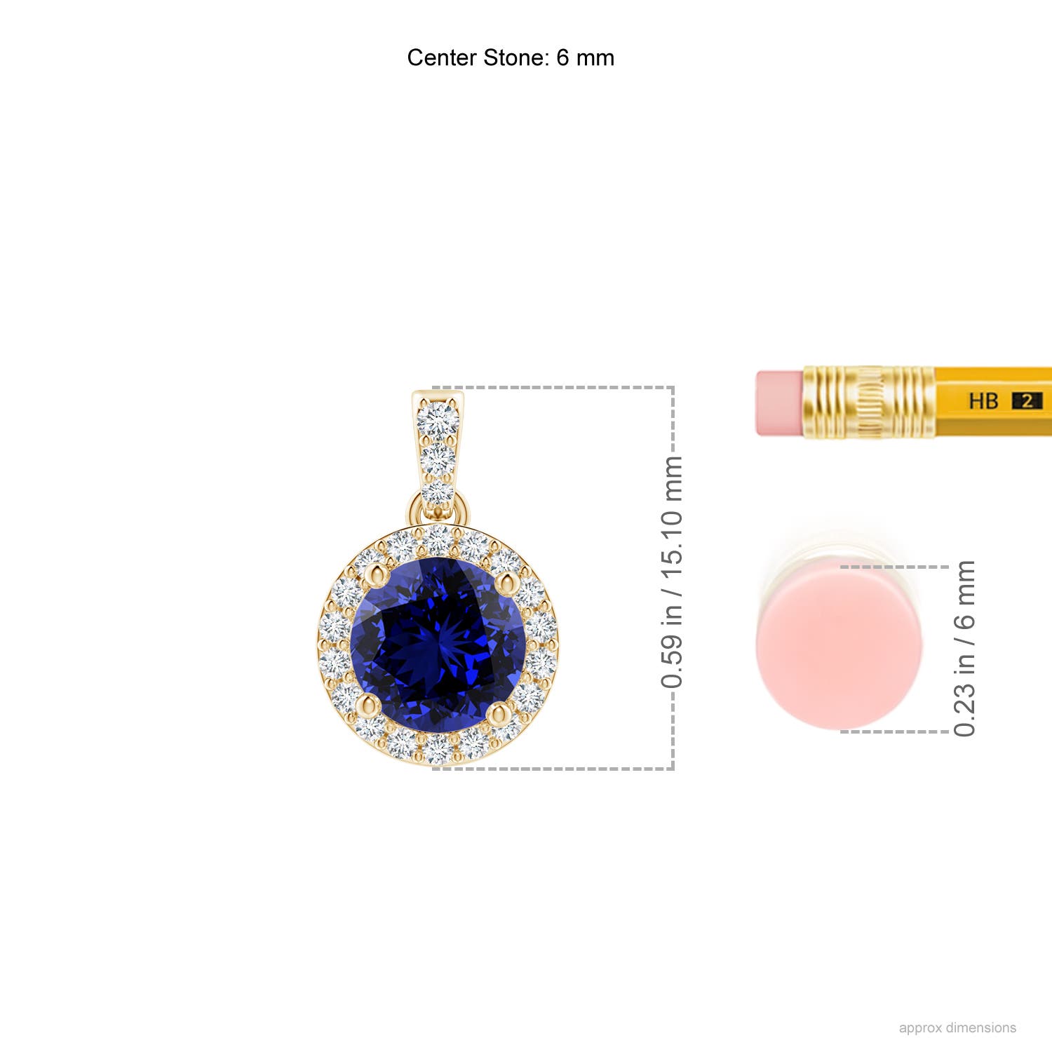 Premium - Lab-Grown Blue Sapphire / 1.14 CT / 14 KT Yellow Gold