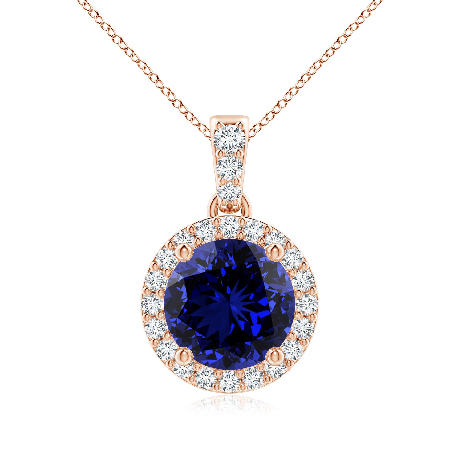 Premium - Lab-Grown Blue Sapphire / 1.81 CT / 14 KT Rose Gold