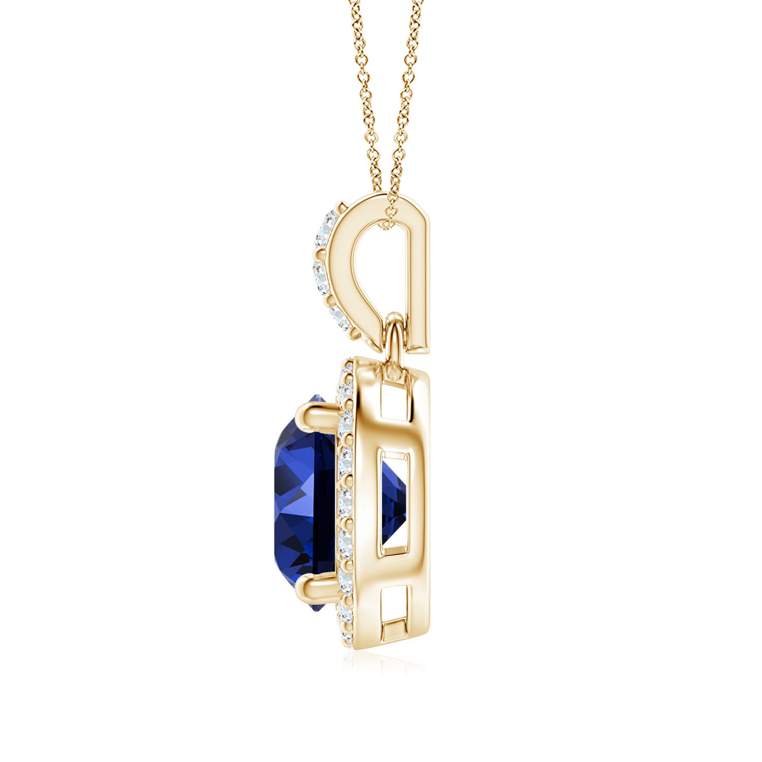 Premium - Lab-Grown Blue Sapphire / 1.81 CT / 14 KT Yellow Gold