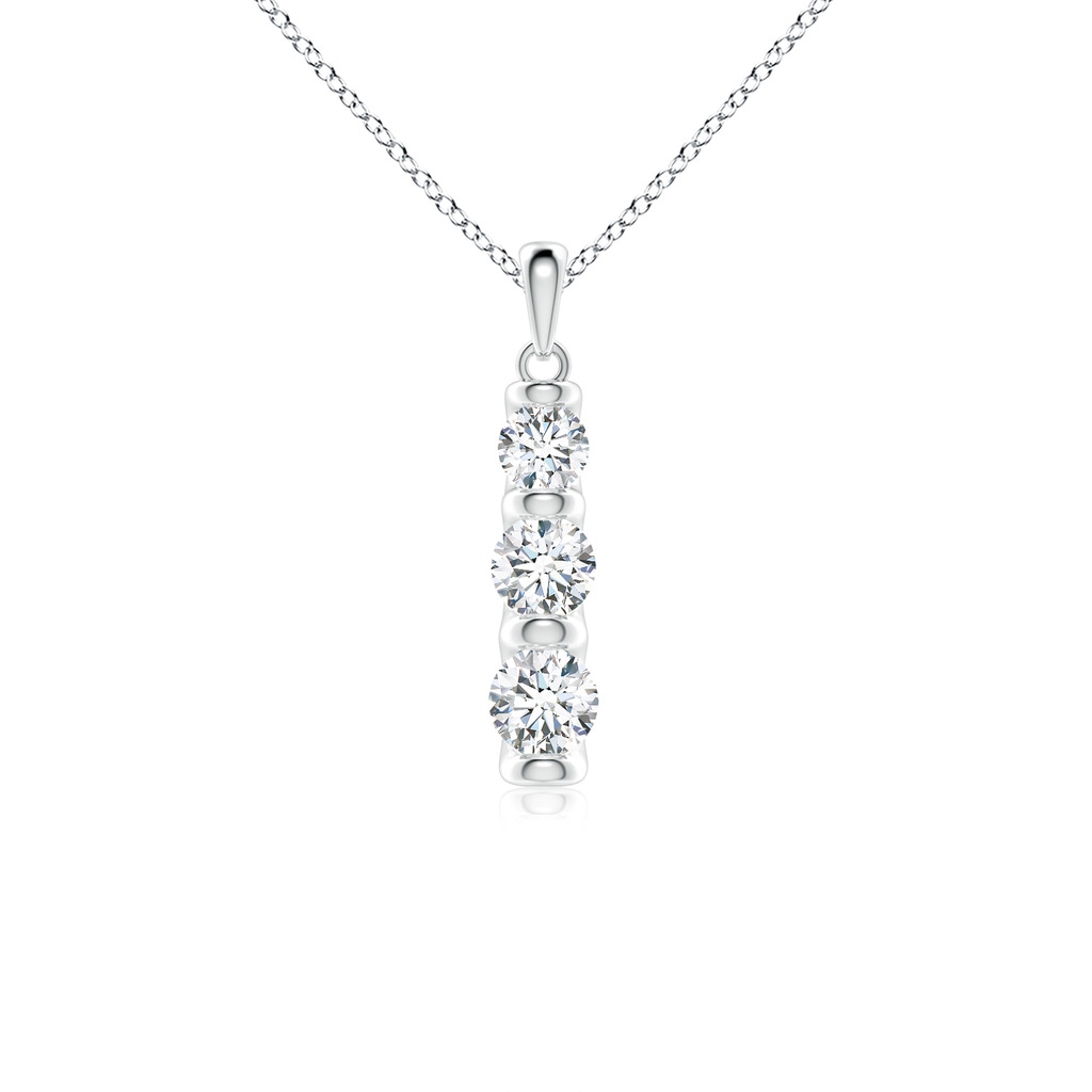 5mm FGVS Three Stone Round Lab-Grown Diamond Journey Pendant in P950 Platinum