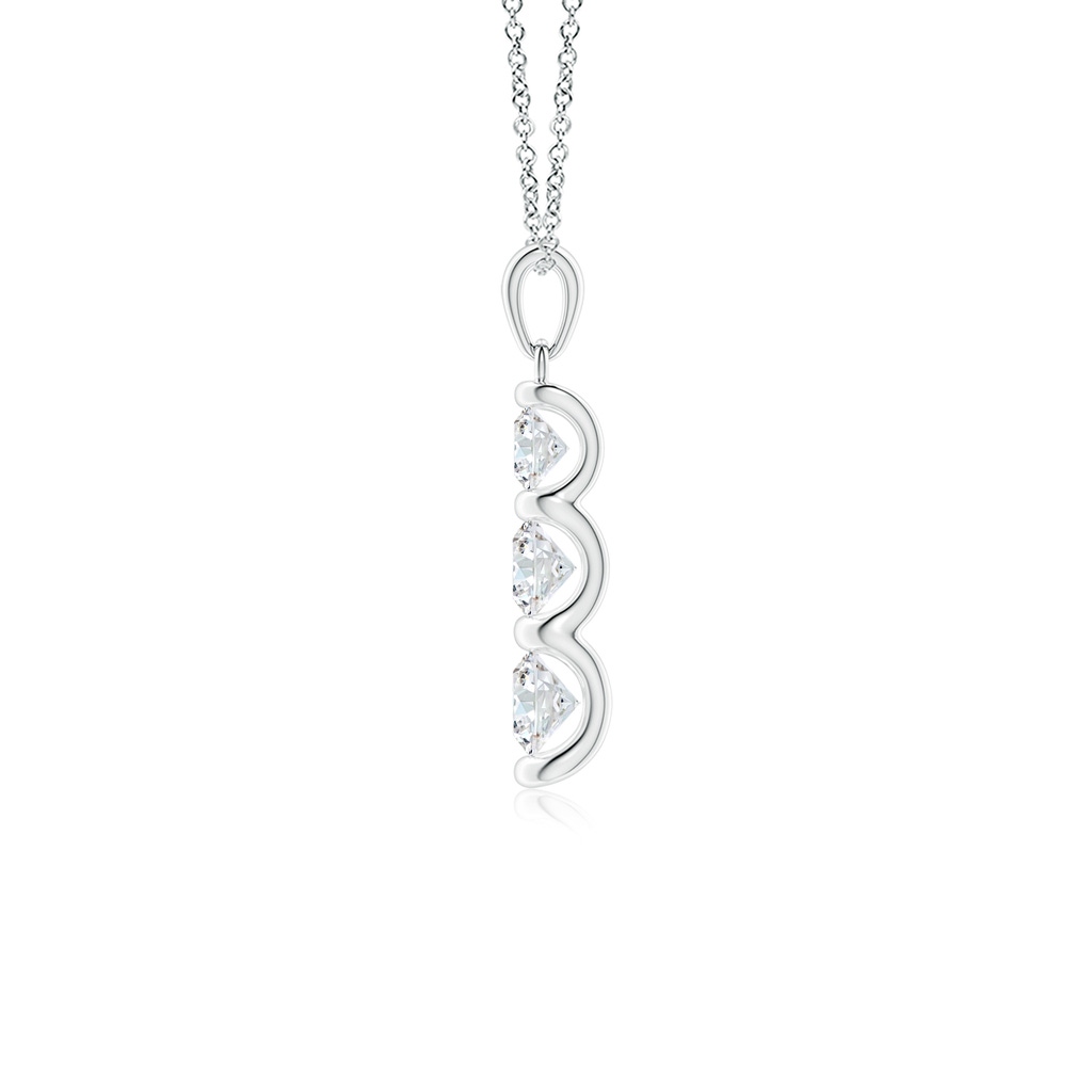 5mm FGVS Three Stone Round Lab-Grown Diamond Journey Pendant in P950 Platinum - side 199