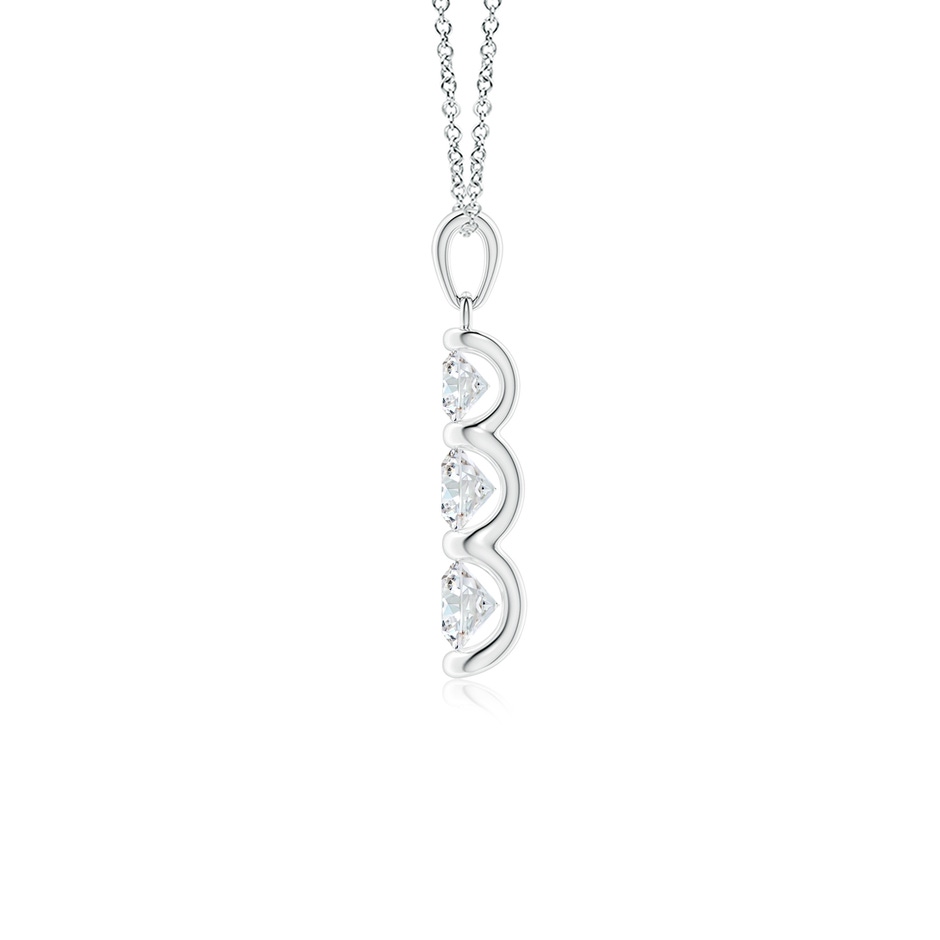 5mm FGVS Three Stone Round Lab-Grown Diamond Journey Pendant in P950 Platinum side 199