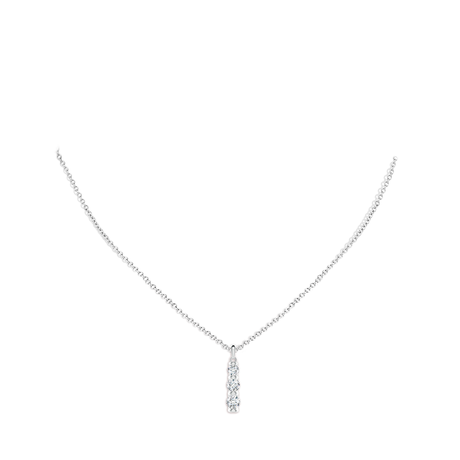5mm FGVS Three Stone Round Lab-Grown Diamond Journey Pendant in P950 Platinum pen