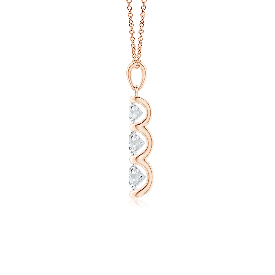 5mm FGVS Three Stone Round Lab-Grown Diamond Journey Pendant in Rose Gold side 199