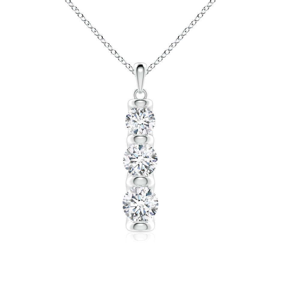 6.1mm FGVS Three Stone Round Lab-Grown Diamond Journey Pendant in White Gold 