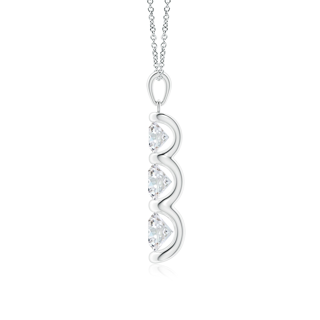 6.1mm FGVS Three Stone Round Lab-Grown Diamond Journey Pendant in White Gold - side 199