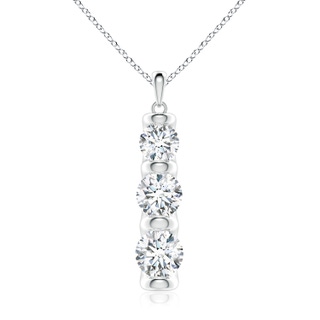 7mm FGVS Three Stone Round Lab-Grown Diamond Journey Pendant in P950 Platinum