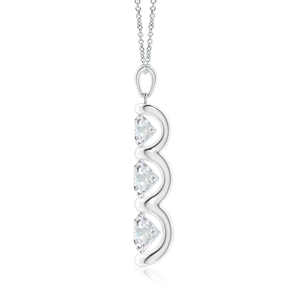 7mm FGVS Three Stone Round Lab-Grown Diamond Journey Pendant in P950 Platinum - side 199