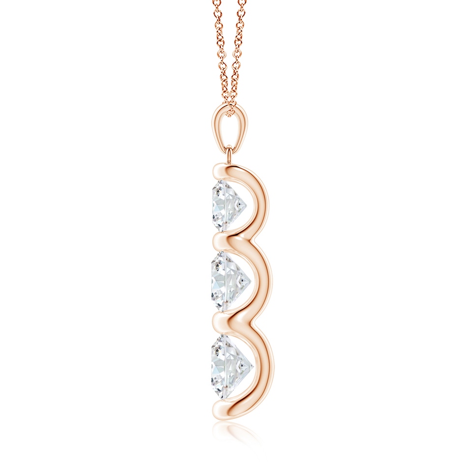 7mm FGVS Three Stone Round Lab-Grown Diamond Journey Pendant in Rose Gold side 199