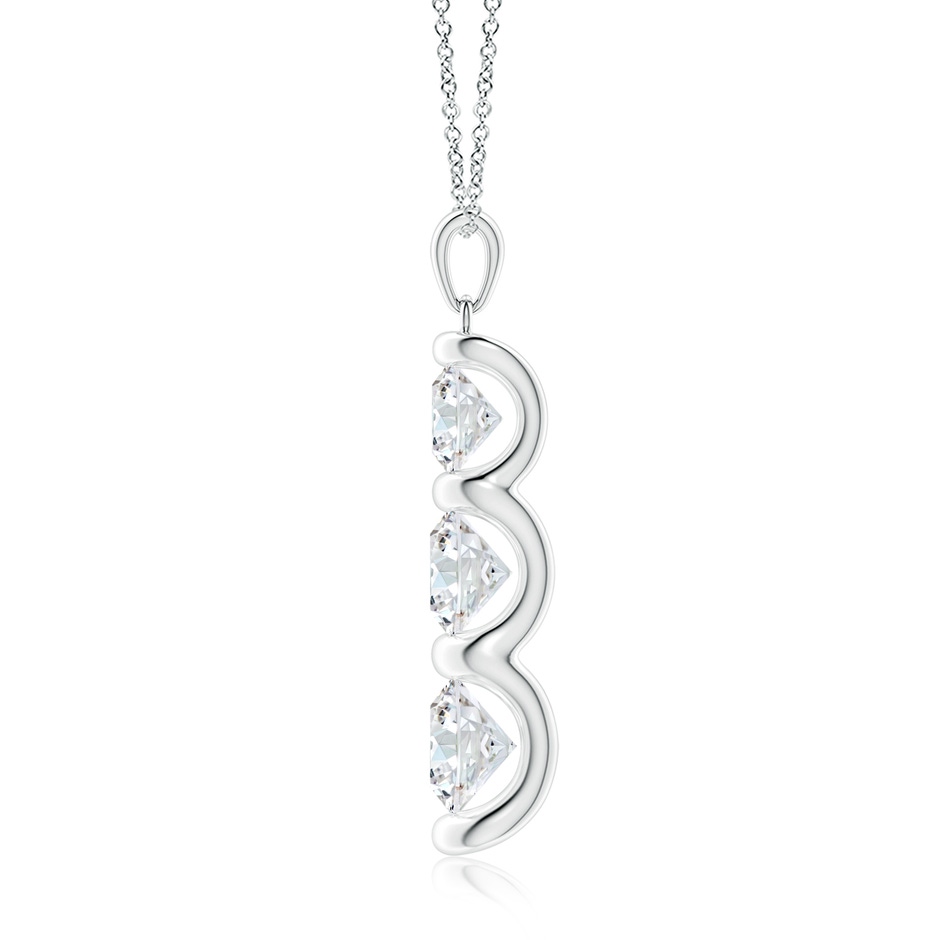 7mm FGVS Three Stone Round Lab-Grown Diamond Journey Pendant in White Gold side 199