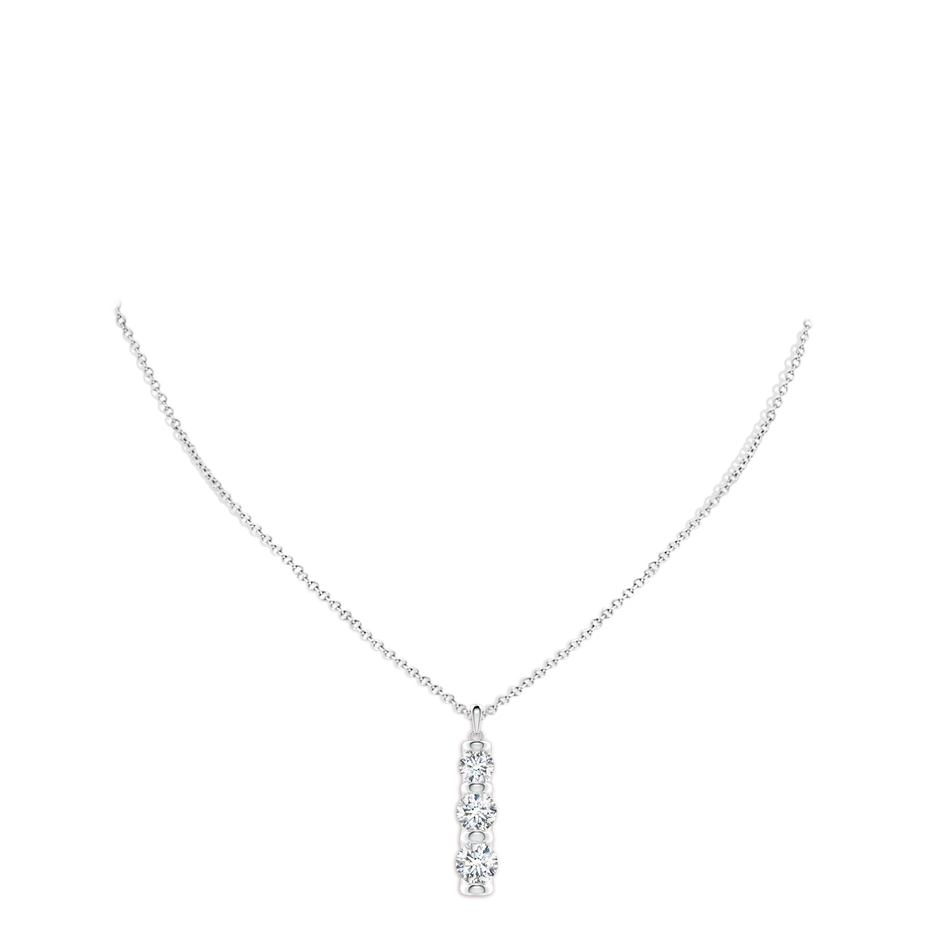 7mm FGVS Three Stone Round Lab-Grown Diamond Journey Pendant in White Gold pen