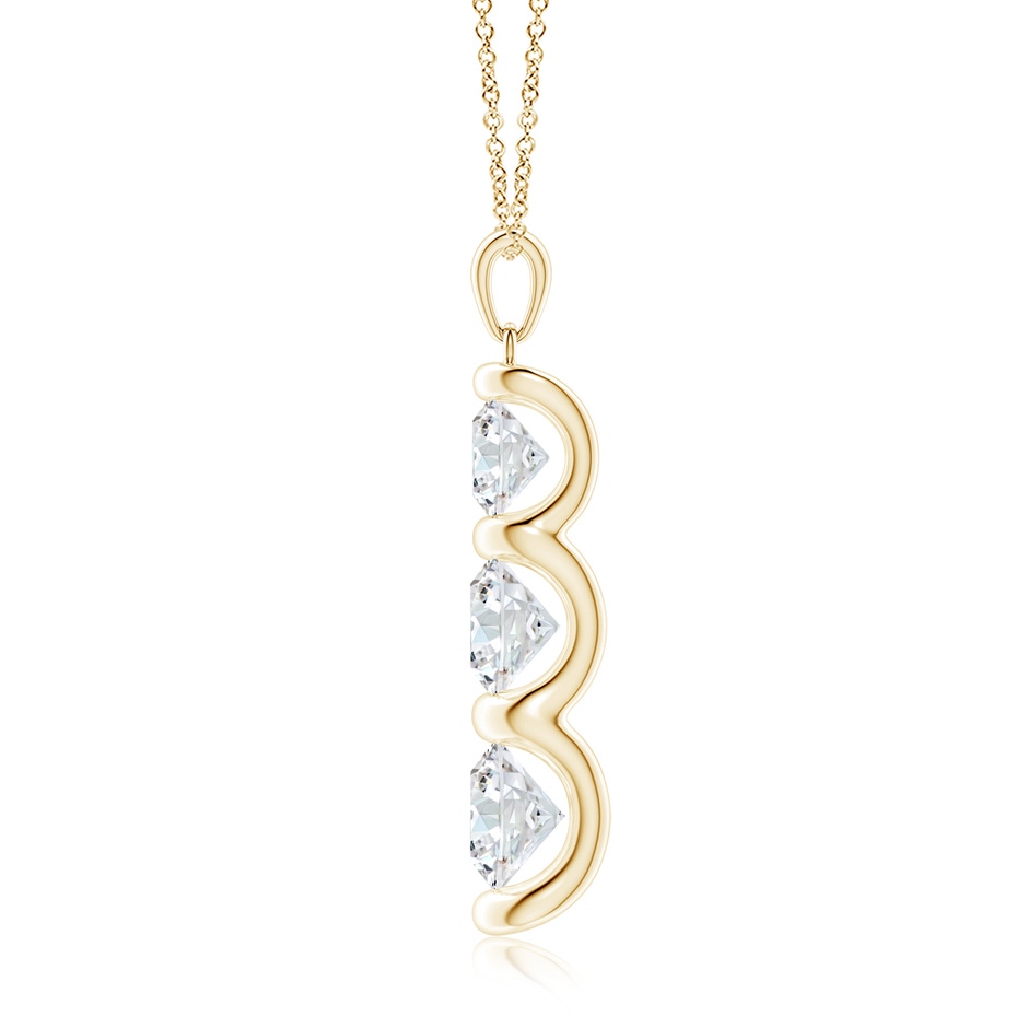 7mm FGVS Three Stone Round Lab-Grown Diamond Journey Pendant in Yellow Gold side 199