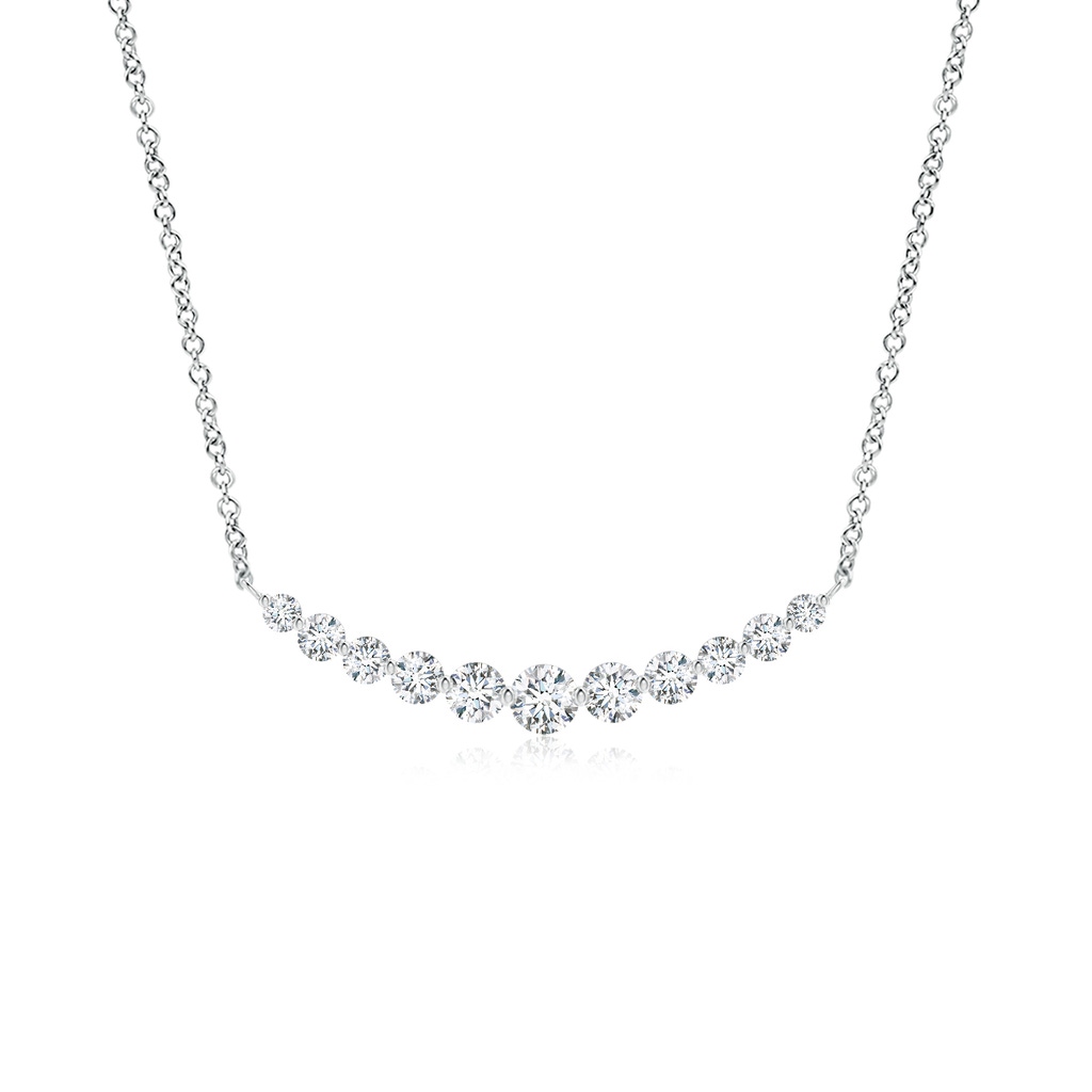 3.8mm FGVS Lab-Grown Contemporary Round Diamond Journey Pendant Necklace in P950 Platinum