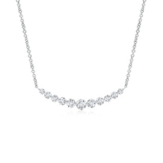 3.8mm FGVS Lab-Grown Contemporary Round Diamond Journey Pendant Necklace in P950 Platinum