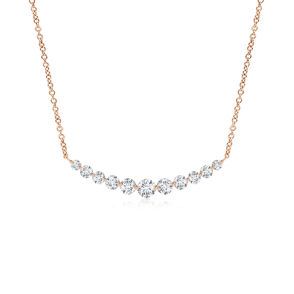 3.8mm FGVS Lab-Grown Contemporary Round Diamond Journey Pendant Necklace in Rose Gold