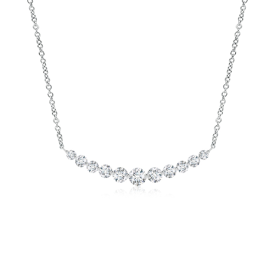 3.8mm FGVS Lab-Grown Contemporary Round Diamond Journey Pendant Necklace in White Gold 