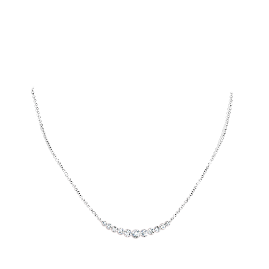 3.8mm FGVS Lab-Grown Contemporary Round Diamond Journey Pendant Necklace in White Gold pen