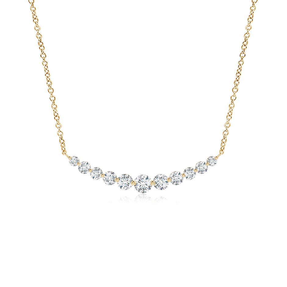 3.8mm FGVS Lab-Grown Contemporary Round Diamond Journey Pendant Necklace in Yellow Gold 