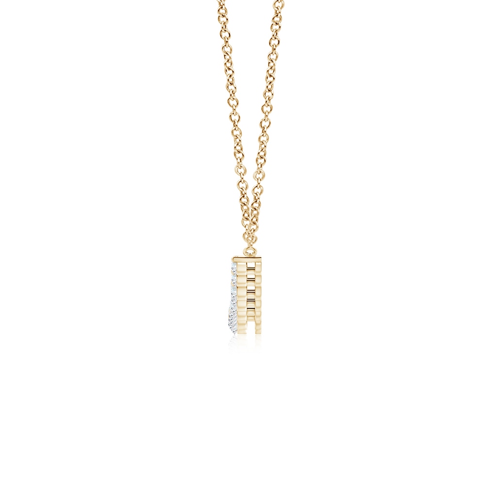 3.8mm FGVS Lab-Grown Contemporary Round Diamond Journey Pendant Necklace in Yellow Gold - side 199