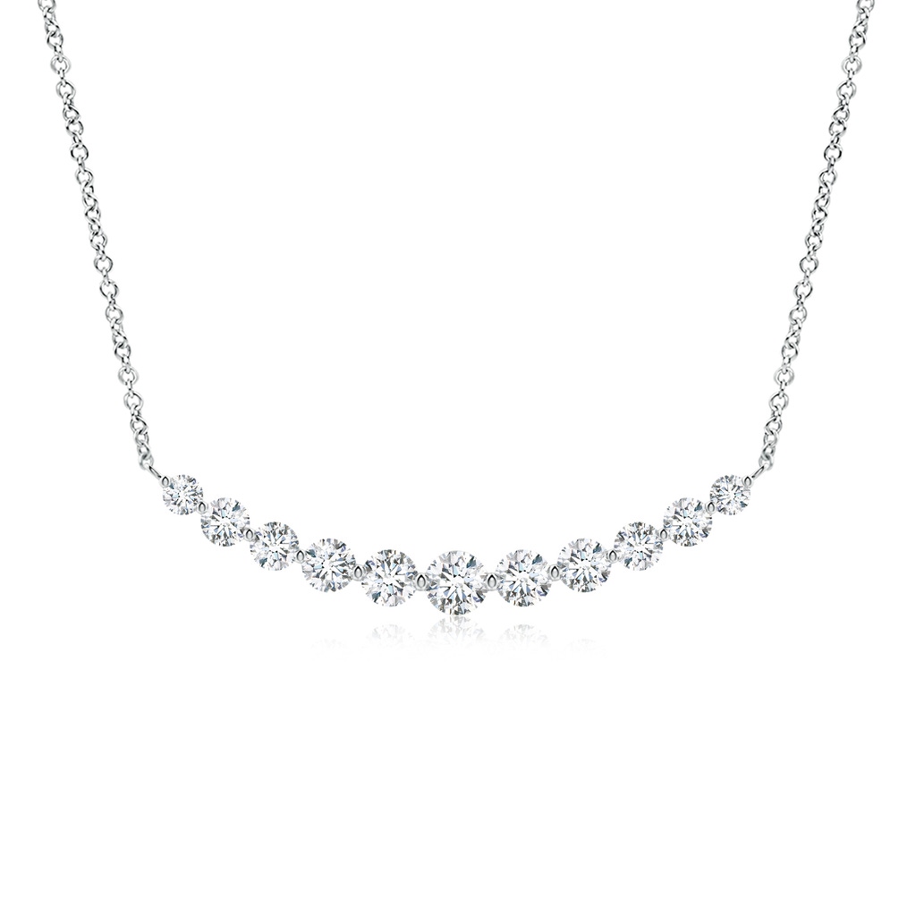 5.1mm FGVS Lab-Grown Contemporary Round Diamond Journey Pendant Necklace in White Gold