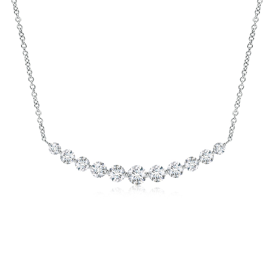 5.1mm FGVS Lab-Grown Contemporary Round Diamond Journey Pendant Necklace in White Gold 