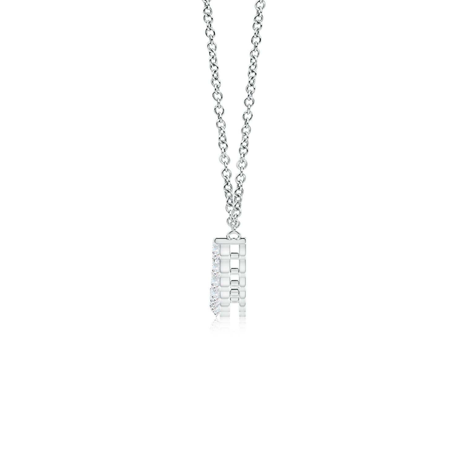 5.1mm FGVS Lab-Grown Contemporary Round Diamond Journey Pendant Necklace in White Gold