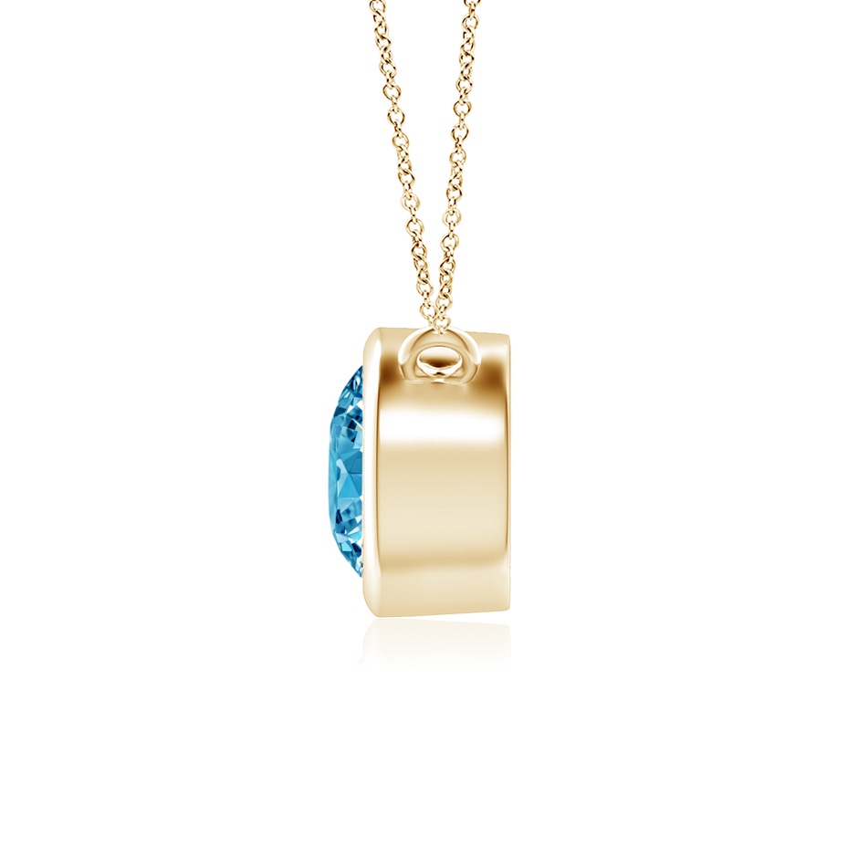 5.1mm Labgrown Bezel-Set Round Lab-Grown Fancy Intense Blue Diamond Solitaire Necklace in Yellow Gold side 199