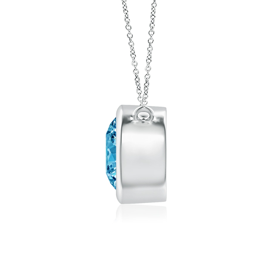 6.4mm Labgrown Bezel-Set Round Lab-Grown Fancy Intense Blue Diamond Solitaire Necklace in White Gold side 199