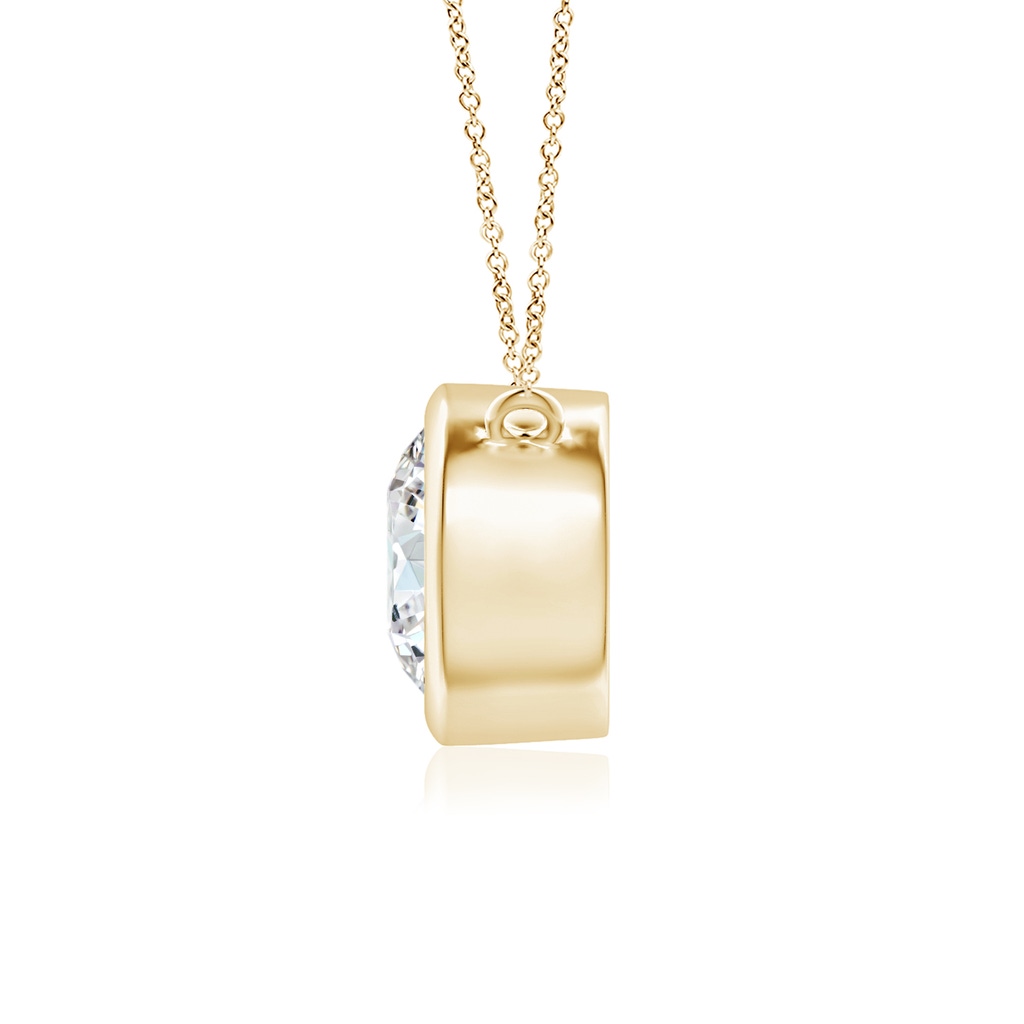 6.4mm FGVS Lab-Grown Bezel-Set Round Diamond Solitaire Necklace in 18K Yellow Gold - side 199