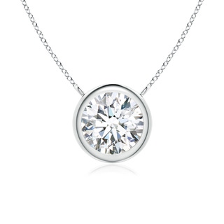 6.4mm FGVS Lab-Grown Bezel-Set Round Diamond Solitaire Necklace in P950 Platinum
