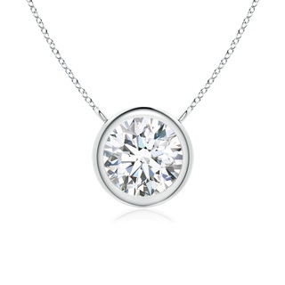 6.4mm FGVS Lab-Grown Bezel-Set Round Diamond Solitaire Necklace in White Gold