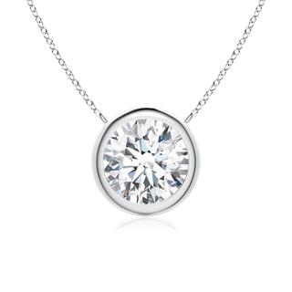 7.4mm FGVS Lab-Grown Bezel-Set Round Diamond Solitaire Necklace in P950 Platinum