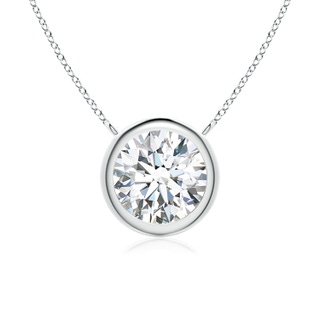 7.4mm FGVS Lab-Grown Bezel-Set Round Diamond Solitaire Necklace in White Gold