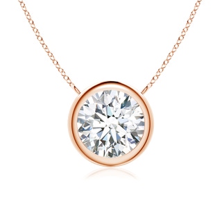 8mm FGVS Lab-Grown Bezel-Set Round Diamond Solitaire Necklace in 18K Rose Gold