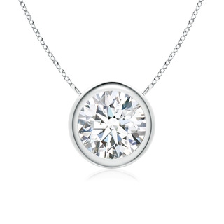 8mm FGVS Lab-Grown Bezel-Set Round Diamond Solitaire Necklace in P950 Platinum