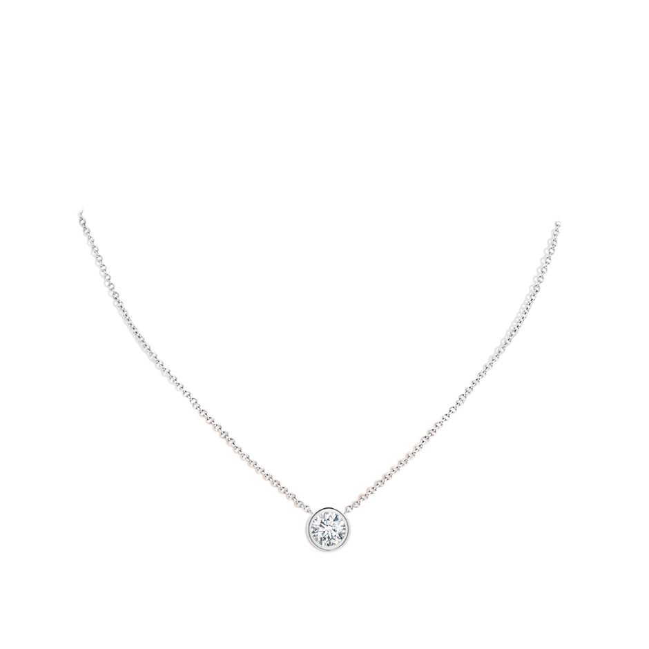 8mm FGVS Lab-Grown Bezel-Set Round Diamond Solitaire Necklace in P950 Platinum pen