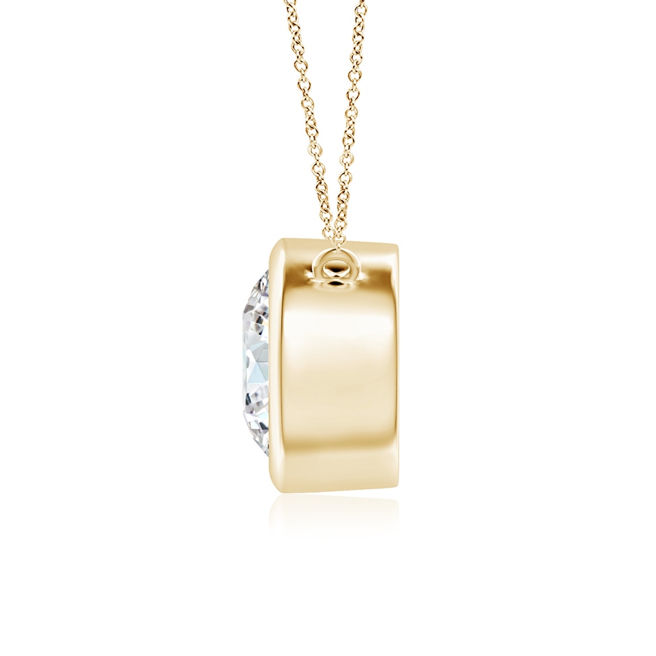 8mm FGVS Lab-Grown Bezel-Set Round Diamond Solitaire Necklace in Yellow Gold side 199