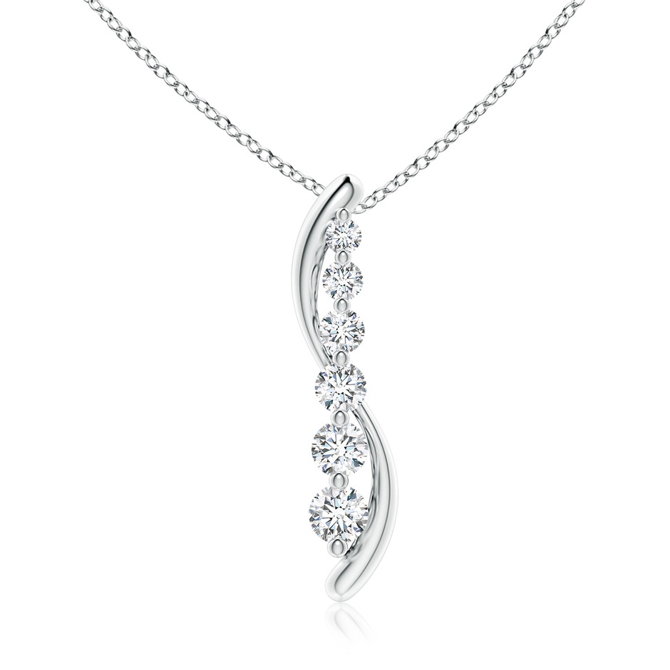 4.7mm FGVS Lab-Grown Six Stone Diamond Journey Necklace in White Gold 