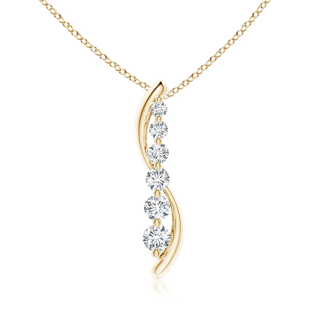 4.7mm FGVS Lab-Grown Six Stone Diamond Journey Necklace in Yellow Gold