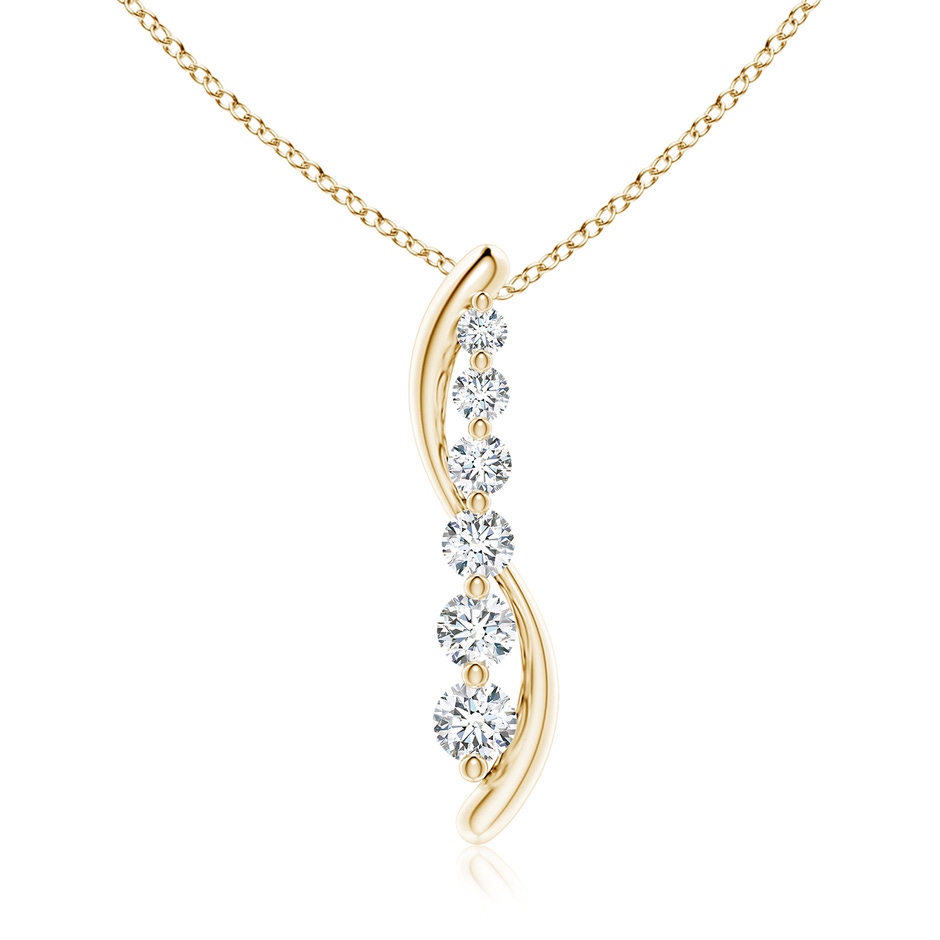 4.7mm FGVS Lab-Grown Six Stone Diamond Journey Necklace in Yellow Gold 