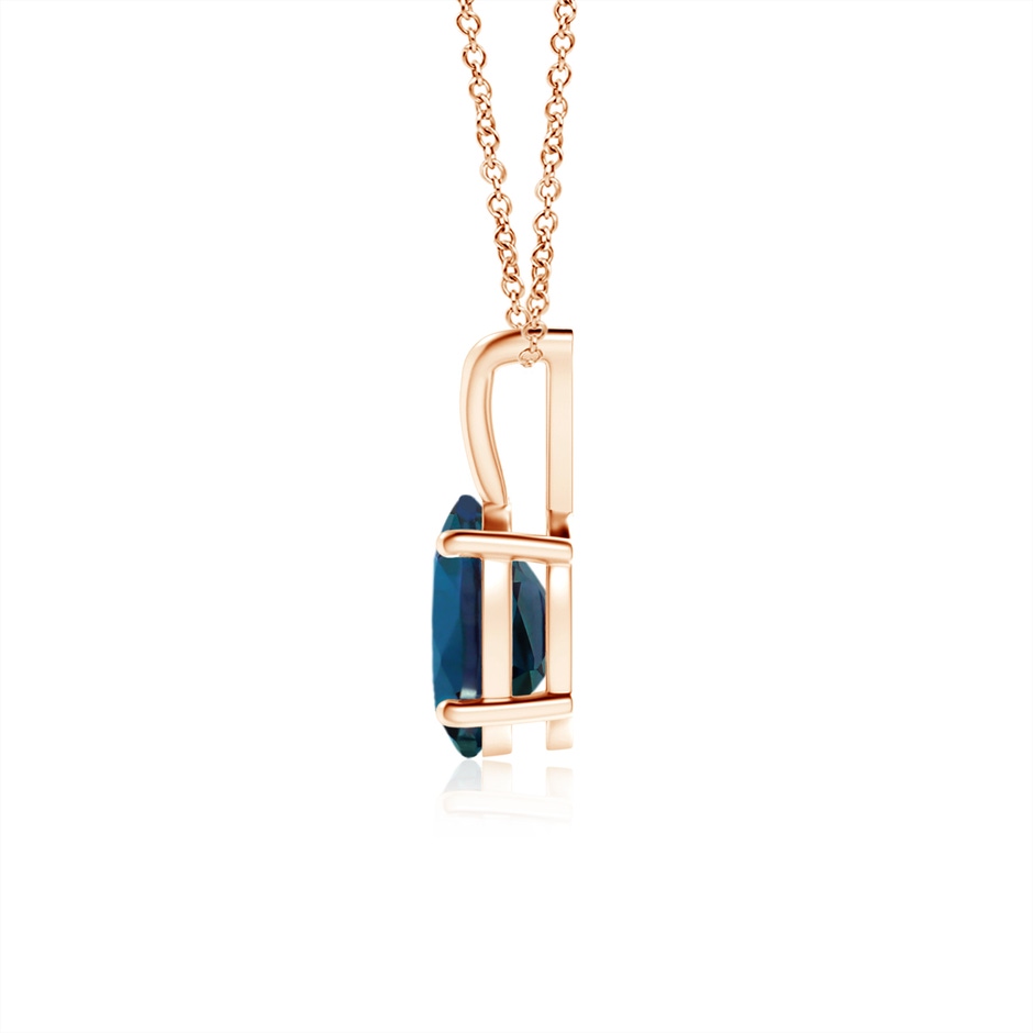7x5mm Labgrown Prong-Set Oval Lab-Grown Alexandrite V-Bale Solitaire Pendant in 18K Rose Gold side 199