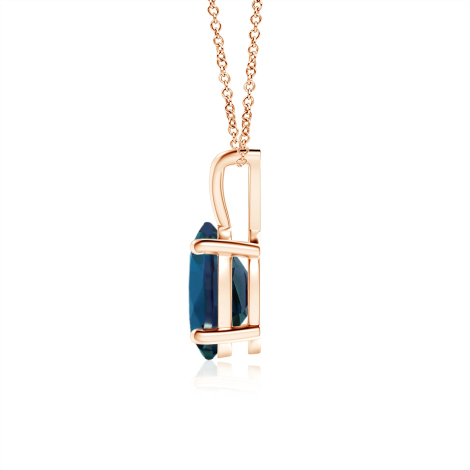 8x6mm Labgrown Prong-Set Oval Lab-Grown Alexandrite V-Bale Solitaire Pendant in 18K Rose Gold side 199