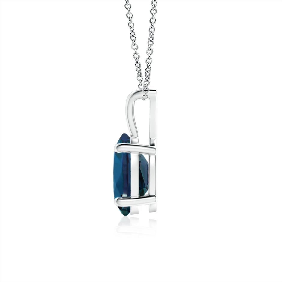 8x6mm Labgrown Prong-Set Oval Lab-Grown Alexandrite V-Bale Solitaire Pendant in 18K White Gold side 199